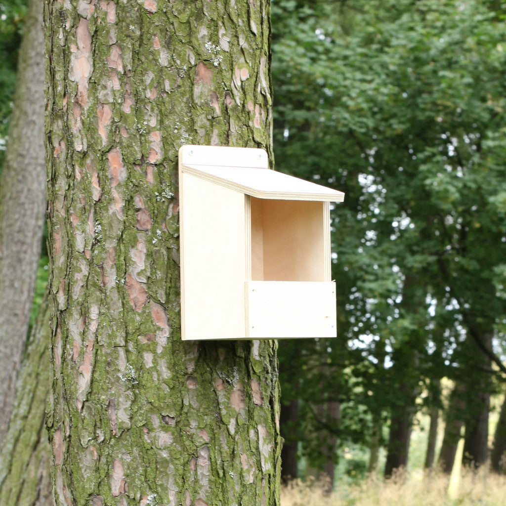 bird box made from kit looks good on a tree