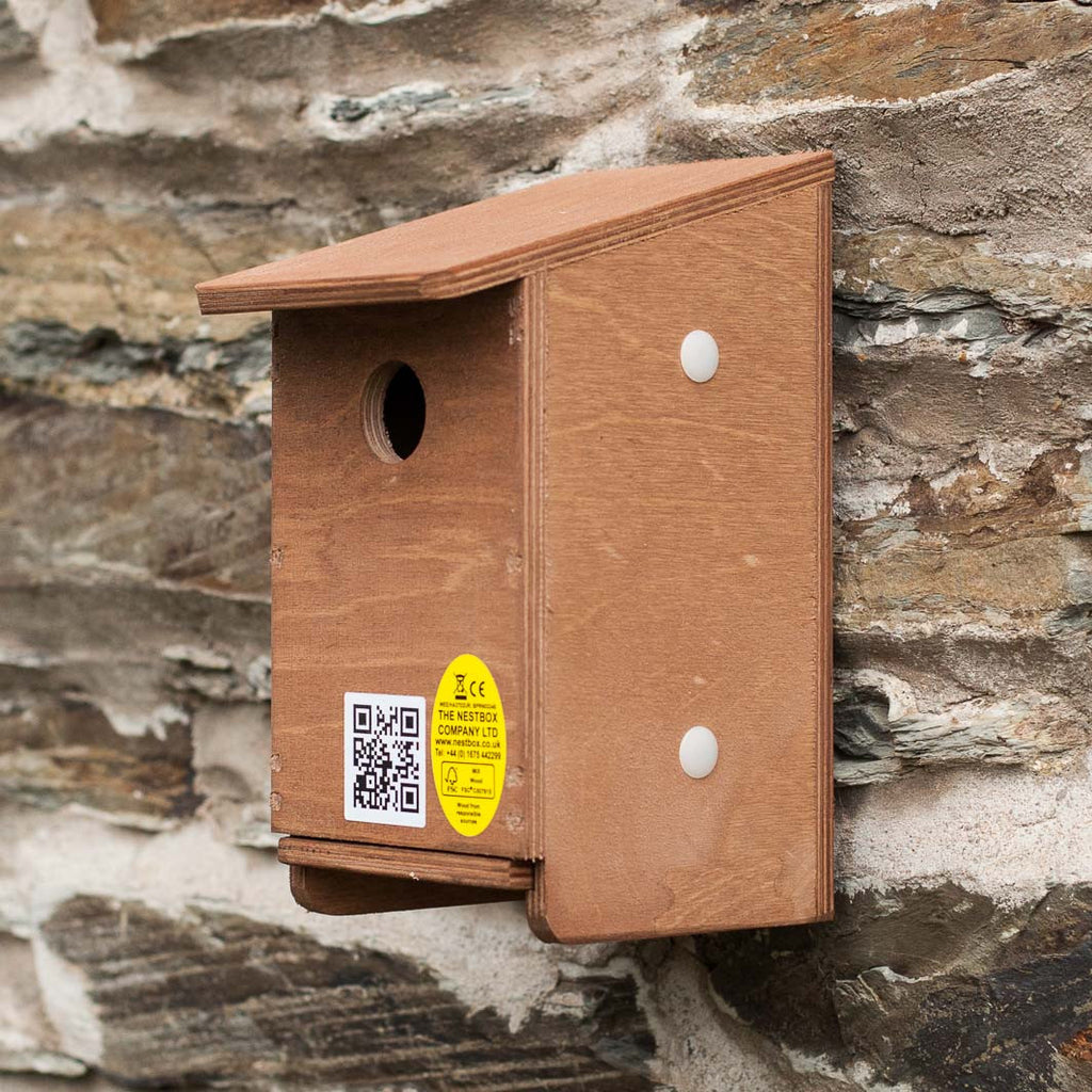 tree sparrow nest box from side